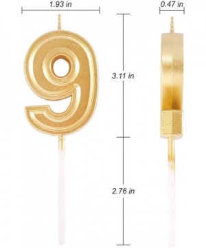 Large Gold Number Candles 9 2.76 Inches Cake Candle Birthday Celebration for Children and Adults (9) - 9 - C319DHDWWMR $4.60 ...