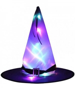 Halloween Glowing Hat Interesting Comfortable Dress Up Hanging Lighted Glowing Witch Hat Children Adult Party Wizard Cap - Pu...
