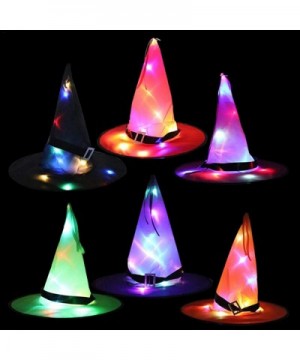 Halloween Glowing Hat Interesting Comfortable Dress Up Hanging Lighted Glowing Witch Hat Children Adult Party Wizard Cap - Pu...