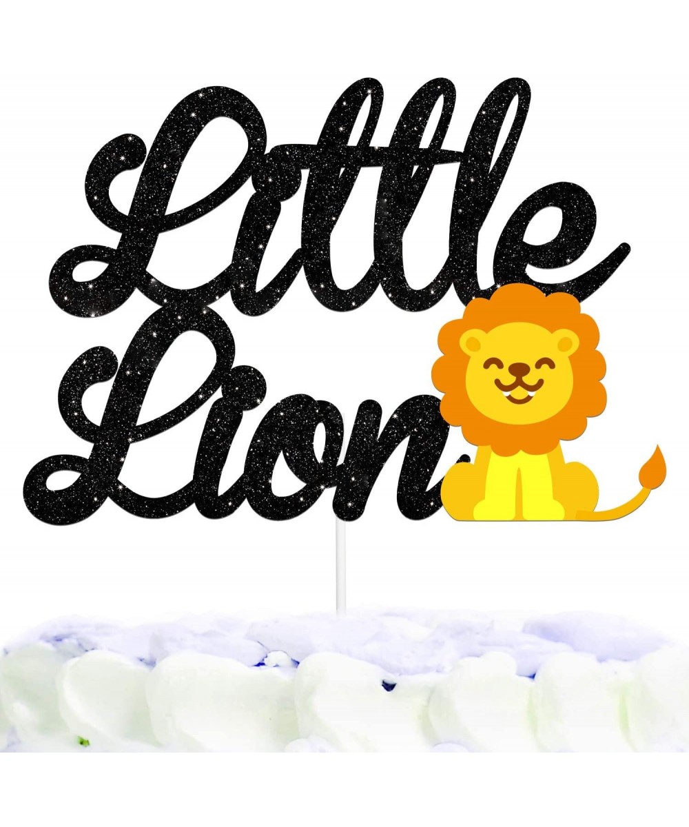 Little Lion Birthday Cake Topper Decorations with for Animal Theme Picks for Baby Shower Party Decor Supplies - CB19G8XHR9D $...