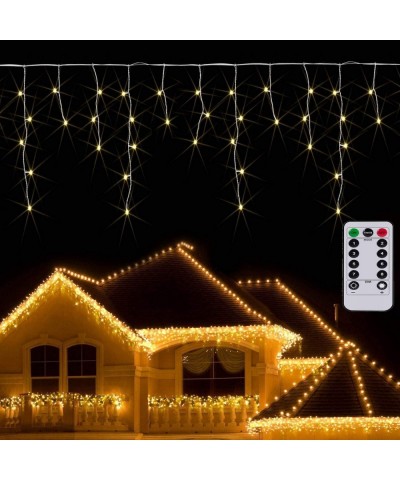 Icicle Curtain Light Battery Powered 9.8ft Window Christmas Curtain Light Garland Twinkle String Light for Outdoor Wedding In...