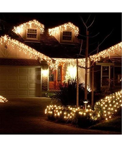 Icicle Curtain Light Battery Powered 9.8ft Window Christmas Curtain Light Garland Twinkle String Light for Outdoor Wedding In...