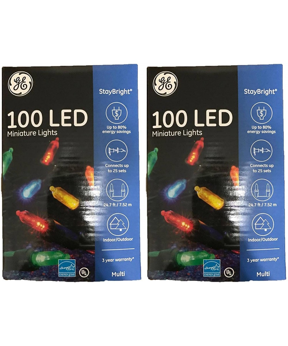 Mini Led Light Set 100 Lights Multi-Colored Bulbs Led (Two Packs of 100 Lights- Total of 200 Lights) - CJ11HMEGYBN $30.96 Ind...