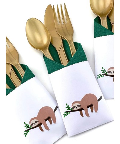 Tropical Safari Birthday Sloth Party Cutlery Set Paper Bag Napkins Plastic Utensils (24 Set) - CC195HMURI3 $21.44 Party Packs