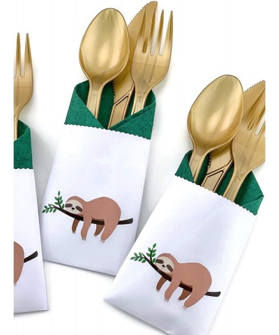 Tropical Safari Birthday Sloth Party Cutlery Set Paper Bag Napkins Plastic Utensils (24 Set) - CC195HMURI3 $21.44 Party Packs