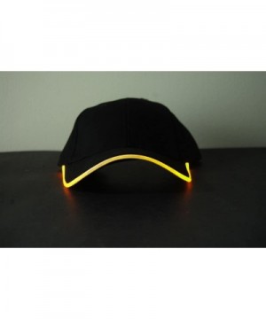 3 Mode Adjustable Fit LED Light Up Hat (Black Fabric Yellow LED) - Black Fabric Yellow Led - C3119ZR12XP $11.41 Hats