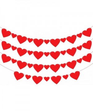 Red Heart Decorations Garland - Pack of 40- Pre-Stung - Big and Small Felt Heart Valentines Day Garland - Felt Heart Garland ...