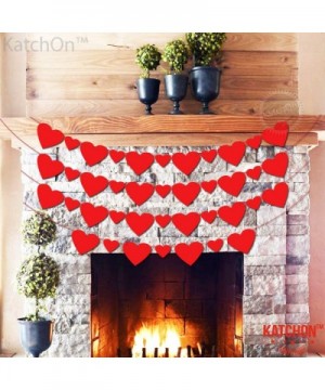 Red Heart Decorations Garland - Pack of 40- Pre-Stung - Big and Small Felt Heart Valentines Day Garland - Felt Heart Garland ...