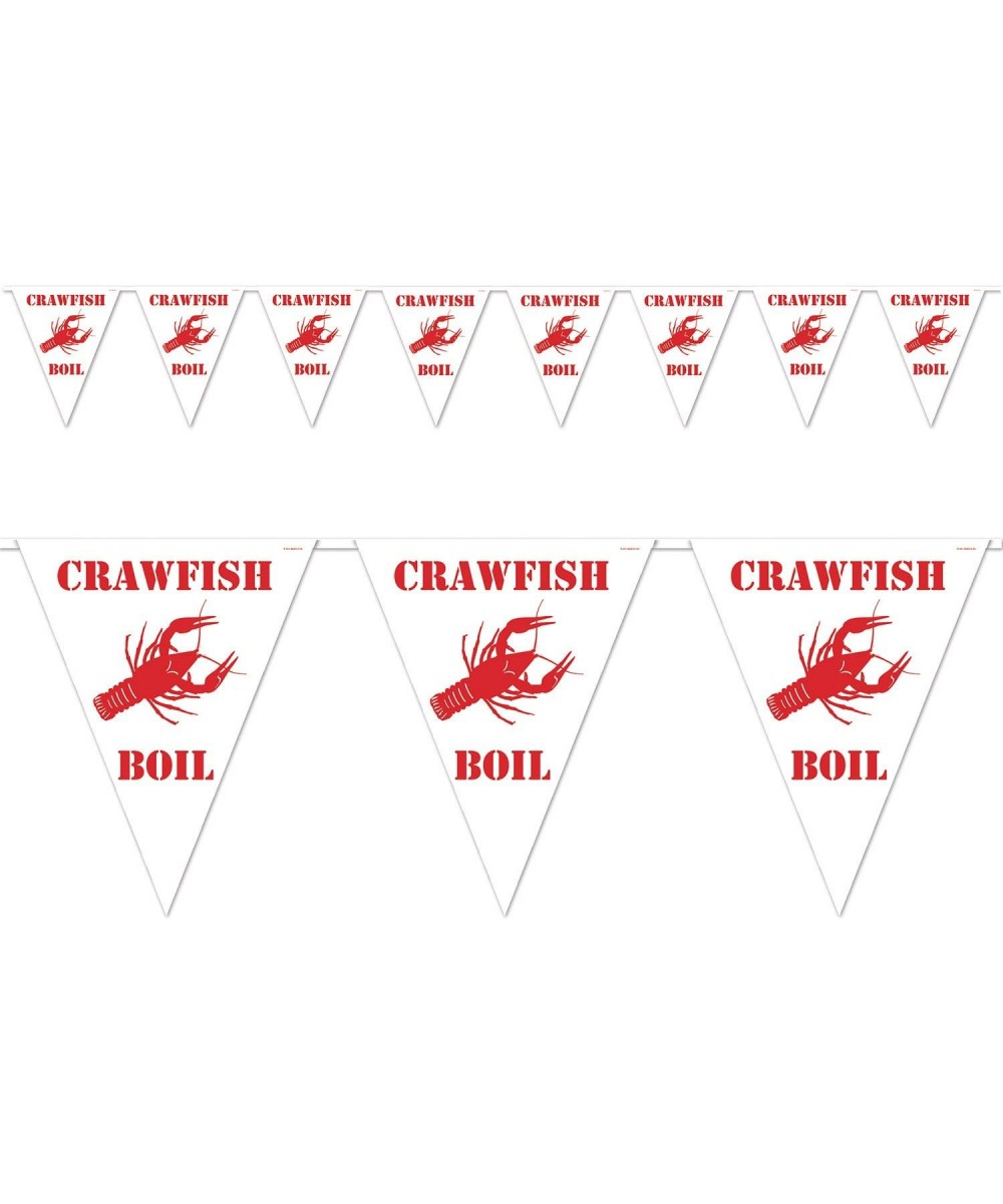 Crawfish Boil Pennant Banner- 10 by 12-Feet- White/Red - CK11T1HR4ZJ $5.80 Banners