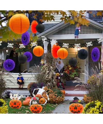 Halloween Party Supplies- Ghost Witch Black Cat Pumpkin Paper Lanterns- Ghost Garland- Paper Fans for Adult Kids Birthday Ind...