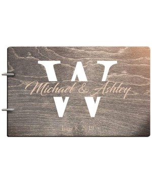 Personalized Handmade Mr Mrs Wedding Guest Book for Bride and Groom Wood Alternative Custom Engraved Newlywed Marriage Album ...
