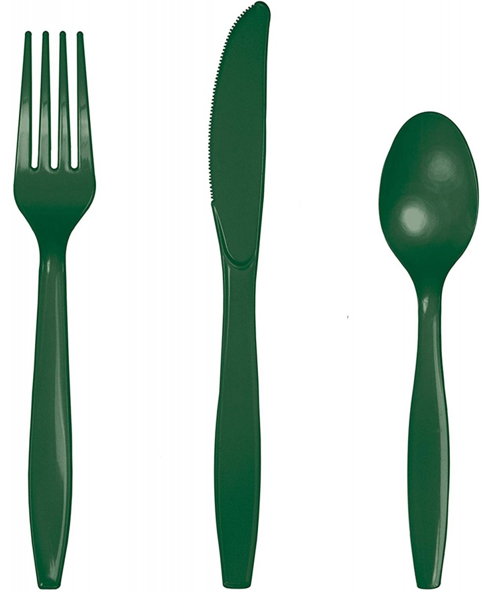 Hunter Green Plastic Assorted Cutlery- Serves 24 - CM18TE92Y94 $11.78 Tableware