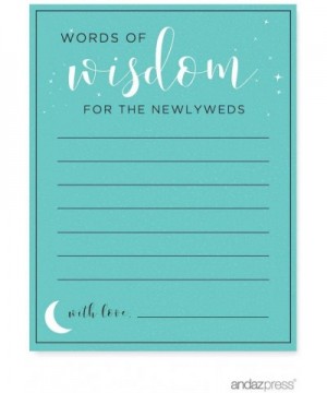 Love You to The Moon and Back Wedding Collection- Blank Words of Wisdom Newlywed Advice Cards- 20-Pack - Cards Newlywed Words...