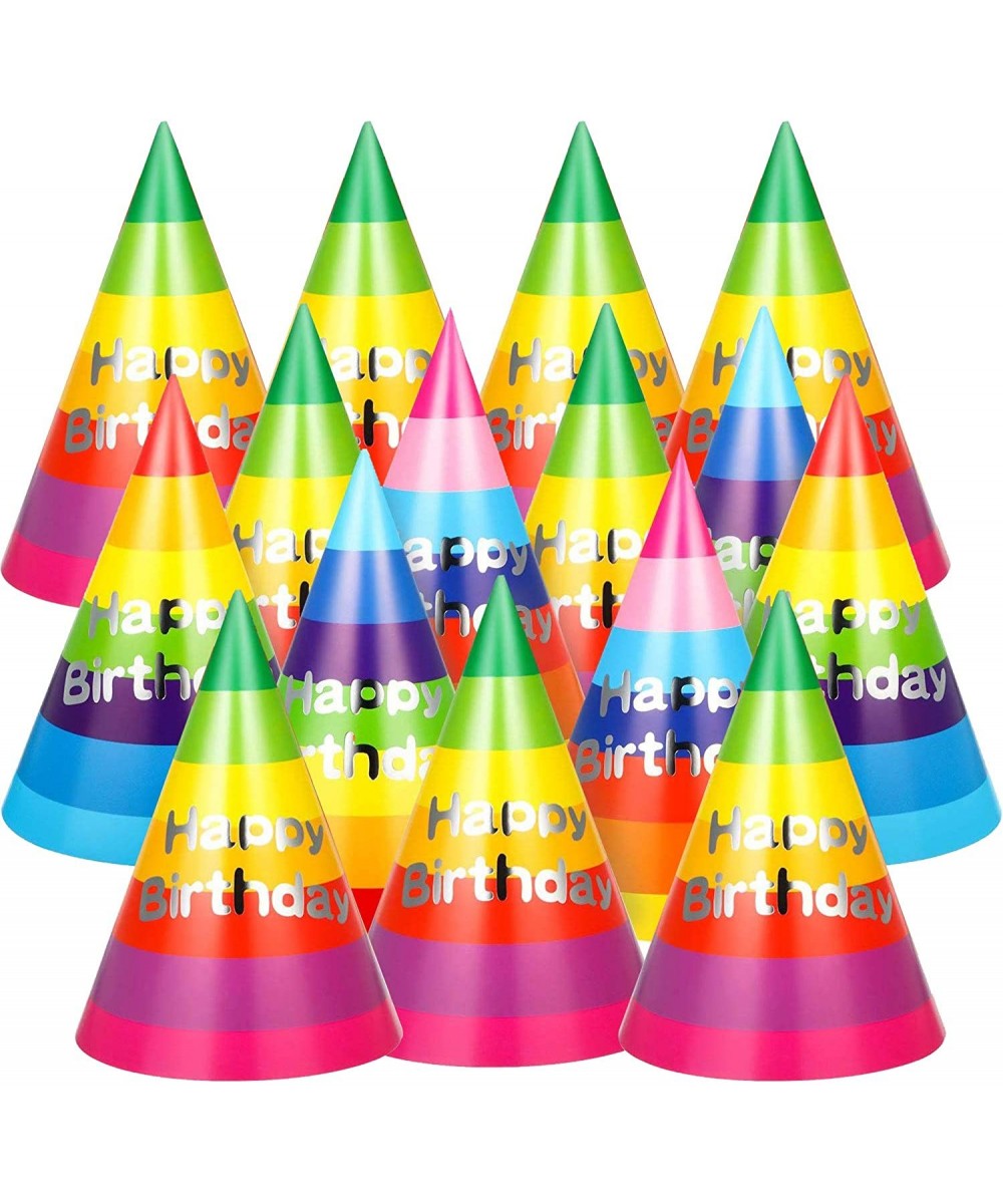 30 Pieces Rainbow Birthday Party Hats-Birthday Party Cone Hats Art Craft Caps Party Hat for Kids Adults - CJ194ER3XH0 $9.39 P...