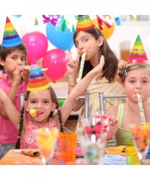 30 Pieces Rainbow Birthday Party Hats-Birthday Party Cone Hats Art Craft Caps Party Hat for Kids Adults - CJ194ER3XH0 $9.39 P...