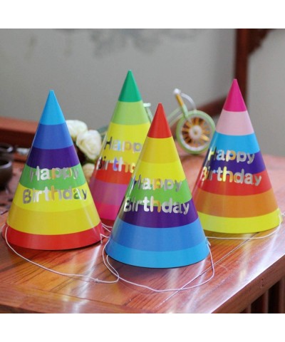 30 Pieces Rainbow Birthday Party Hats-Birthday Party Cone Hats Art Craft Caps Party Hat for Kids Adults - CJ194ER3XH0 $9.39 P...