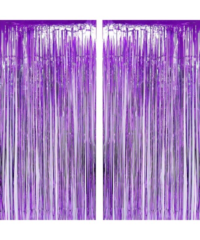 Purple Tinsel Foil Fringe Curtains Wedding Bachelorette Engagement Valentines Party Photo Backdrops First Baby Shower Birthda...