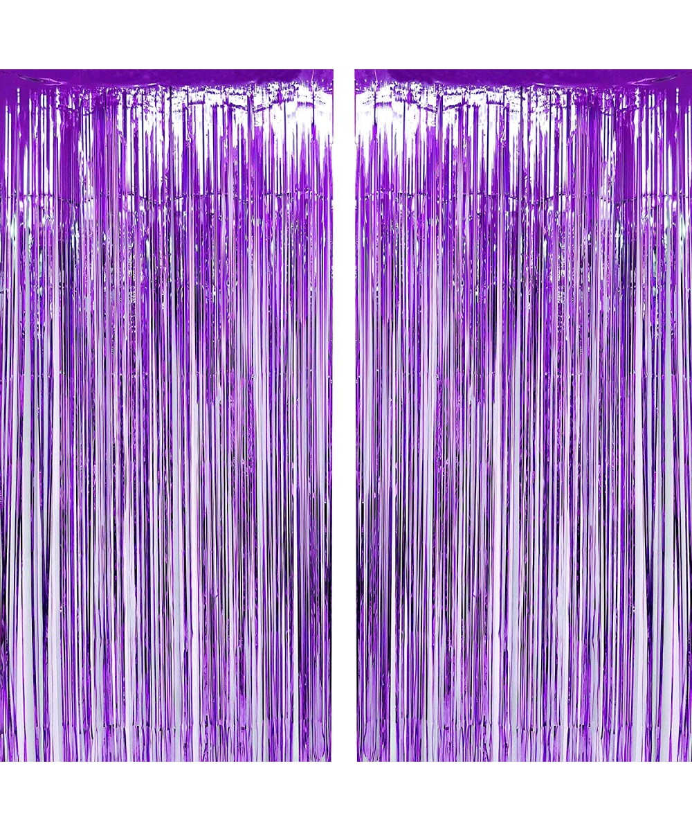 Purple Tinsel Foil Fringe Curtains Wedding Bachelorette Engagement Valentines Party Photo Backdrops First Baby Shower Birthda...