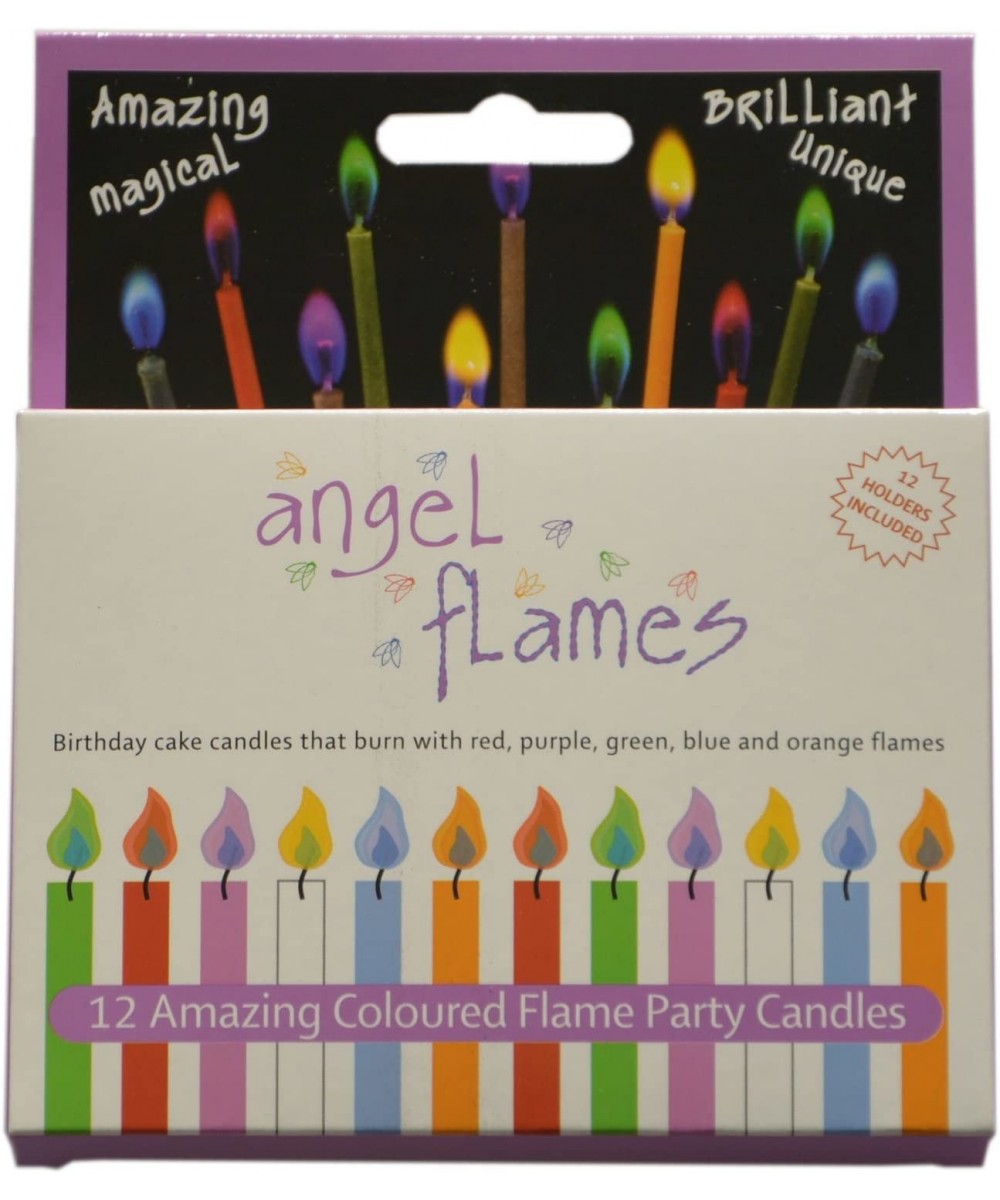 Angel Flames Birthday Cake Candles with Colored Flames (12pcs per Box- Holders Included) (12- Medium) - C112BWXQWMF $5.30 Bir...