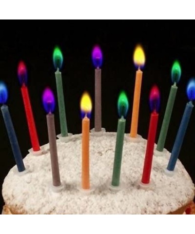 Angel Flames Birthday Cake Candles with Colored Flames (12pcs per Box- Holders Included) (12- Medium) - C112BWXQWMF $5.30 Bir...