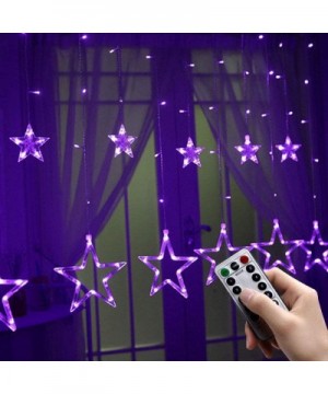 LED Star Curtain Lights- 12 Stars 138 LEDs Window Curtain Strip Rope String Lights USB Operated with Remote 8 Modes for Chris...