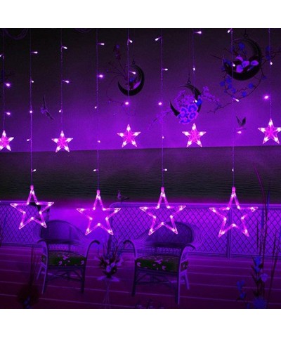 LED Star Curtain Lights- 12 Stars 138 LEDs Window Curtain Strip Rope String Lights USB Operated with Remote 8 Modes for Chris...