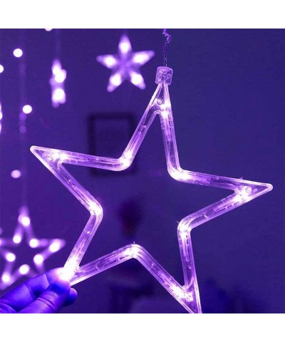 LED Star Curtain Lights- 12 Stars 138 LEDs Window Curtain Strip Rope String Lights USB Operated with Remote 8 Modes for Chris...