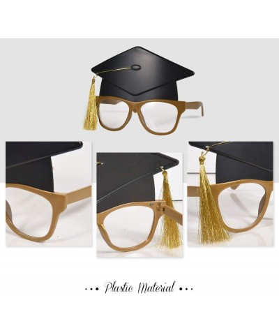 Graduation Glasses with Tassels - Graduation Photo Props Novelty Cap Glasses - Graduation Party Favors for College Grad 4 Pac...