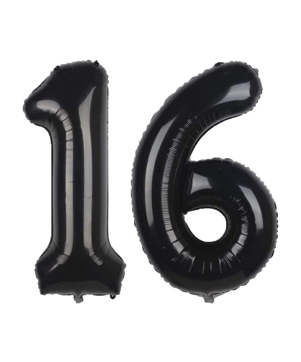 40 Inch Black 16 Foil Mylar Number Balloons for 16th Birthday Anniversary Party Decoration Supplies - Black - CN19DEGLAS7 $7....