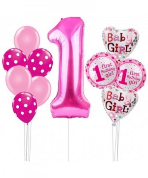 40Inch Number 1 1st Birthday Girl Decoration Set-Baby Girl First Birthday Supplies with Happy Birthday Banner- Birthday Pink ...