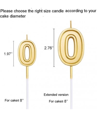 Glitter Happy Birthday Gold Numeral Candles Number 0 Cake Topper Decoration for Adults/Kids Party -Gold Number 0 - Gold Numbe...