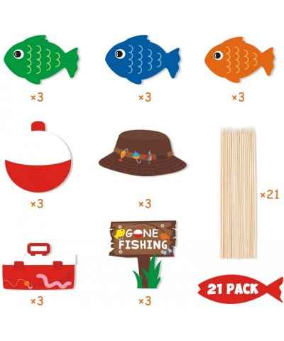 21 Pack Gone Fishing Theme Little Fisherman The Big One Party Centerpiece Sticks Bobber Table Toppers Kids Fishes Reel Fun Bi...