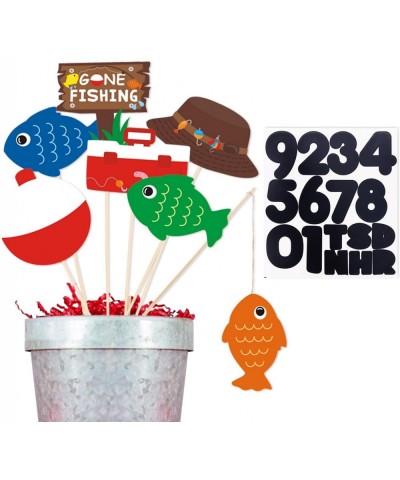 21 Pack Gone Fishing Theme Little Fisherman The Big One Party Centerpiece Sticks Bobber Table Toppers Kids Fishes Reel Fun Bi...