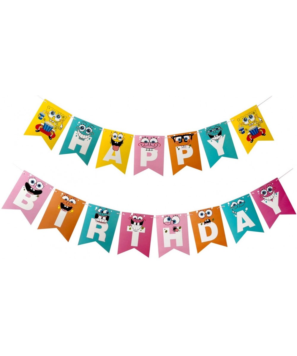 SpongeBob Birthday Party Supplies-Happy Birthday Banner for Child SpongeBob Theme Party Decoration - C019GN969A6 $6.64 Banners