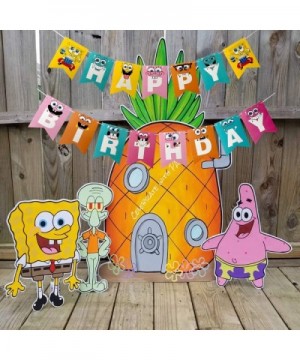 SpongeBob Birthday Party Supplies-Happy Birthday Banner for Child SpongeBob Theme Party Decoration - C019GN969A6 $6.64 Banners