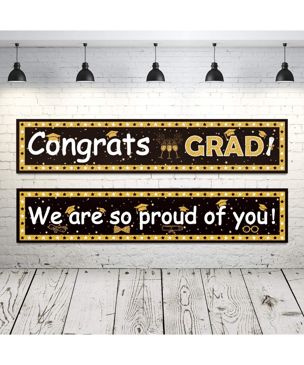 2 Pack Graduation Hanging Banners Congrats Grad Banner Graduation Photo Booth Backdrop for 2020 Grad Party Decoration Supplie...