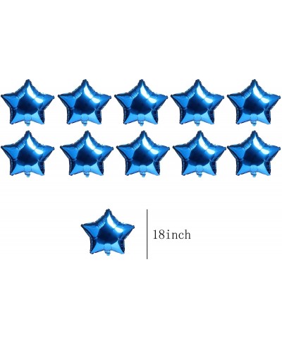 10pcs Star Shape Foil Mylar Helium Ballon 18" Balloon Birthday Party Decoration Foil Balloons-Wedding-Baby Shower Decor - Blu...