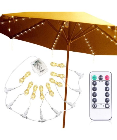 Patio Umbrella Lights- 104 LED String Lights with Remote Control- 8 Lighting Mode Umbrella Lights Battery Operated Waterproof...