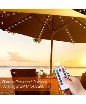 Patio Umbrella Lights- 104 LED String Lights with Remote Control- 8 Lighting Mode Umbrella Lights Battery Operated Waterproof...