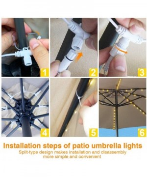 Patio Umbrella Lights- 104 LED String Lights with Remote Control- 8 Lighting Mode Umbrella Lights Battery Operated Waterproof...