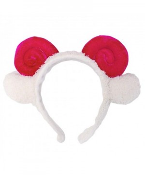 Sheep Headband with Sheep Horns And Ears Animal Sheep Costume Accessories (rosy red) - Rosy - CZ193WAIC5H $6.76 Party Hats