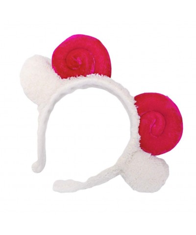 Sheep Headband with Sheep Horns And Ears Animal Sheep Costume Accessories (rosy red) - Rosy - CZ193WAIC5H $6.76 Party Hats