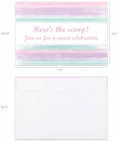 Glitter Ice Cream Party Invitations with Envelopes - 20 Count Pink Sweet Popsicle Fill in Invite Cards for Girls Birthday Bab...