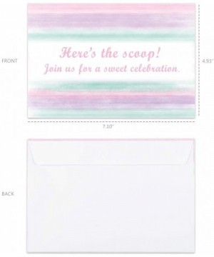 Glitter Ice Cream Party Invitations with Envelopes - 20 Count Pink Sweet Popsicle Fill in Invite Cards for Girls Birthday Bab...