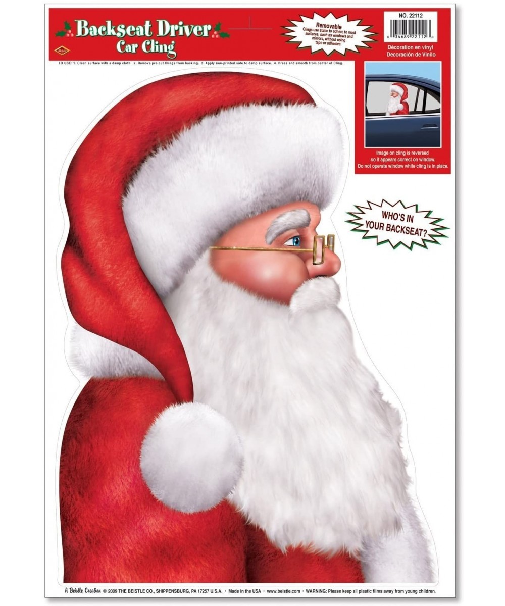 Cristmas (Happy New Year) Santa Backseat Driver Car Cling 12in.x 17in. Sheet (1/sh) Pkg/3 - Not Applicable - CD127GJLEQ3 $6.3...
