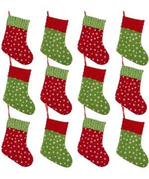 12 Pack Christmas Mini Stockings Small Christmas Fireplace Hanging Stockings Decoration Stockings for Xmas Decoration - Color...