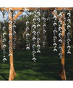 52 Ft Silver Party Decorations Leaf Garland Kit Paper Hanging Silver Leaves Streamer Banner for Wedding Bridal Shower Engagem...