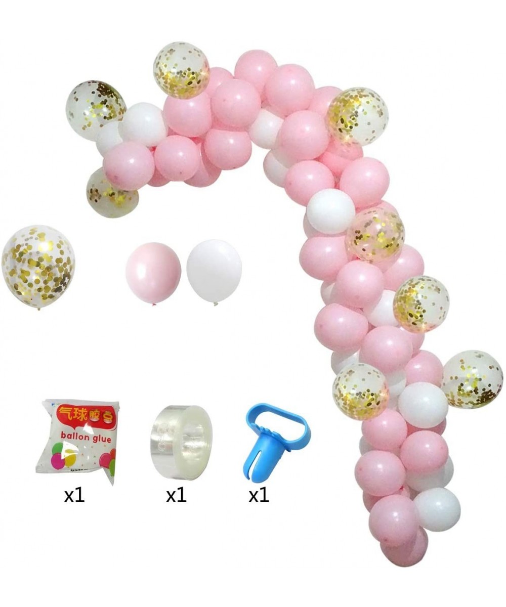 DIY Balloon Arch & Garland Kit- 113Pcs Party Balloons Decoration Gold Confetti Balloons White & Pink Latex Balloons for Baby ...
