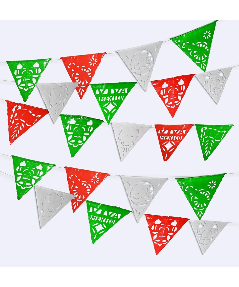 115 ft long Mexican 75 Flag pennant banner.5 Pack Banderines-Plastic Papel Picado for fiesta party decorations supplies multi...