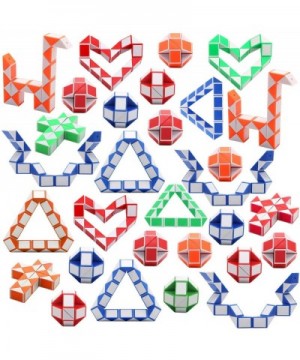 30 Pack 24 Blocks Magic Speed Cubes- Mini Snake Cube- Mini Plastic Puzzle Cube Toy for Kids Party Bag Fillers- Party Supplies...